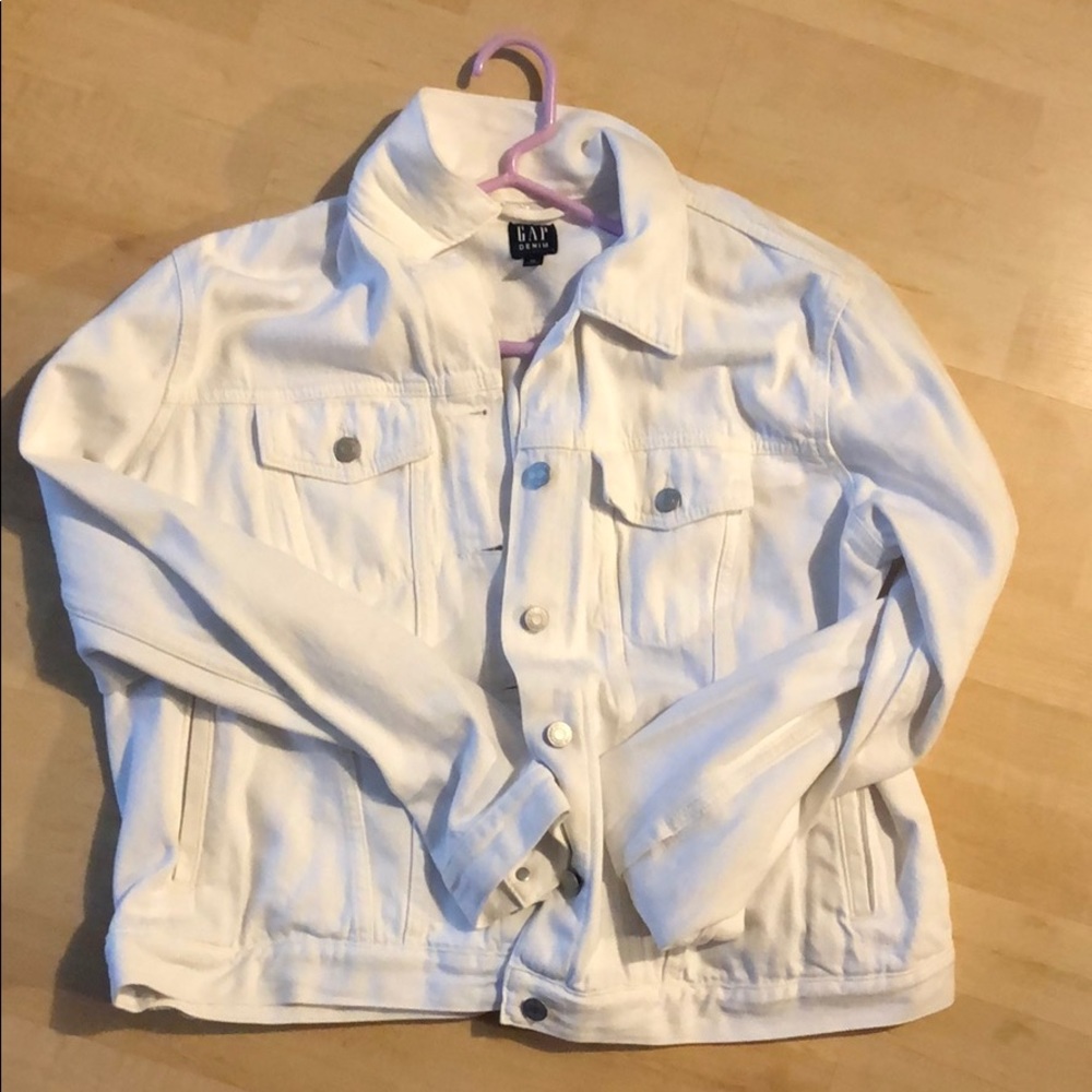 Gap white denim jacket